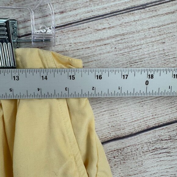 Anthropologie Linen Blend Pleated Cuffed Hem Shorts Women's Size Medium Yellow - Picture 10 of 11